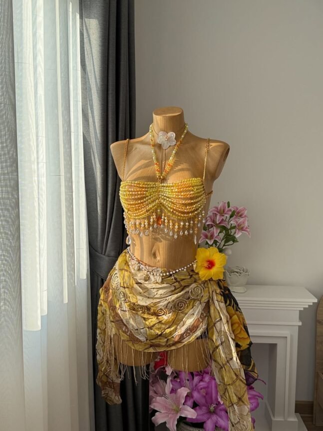 Conjunto Dourado Aurora Floral