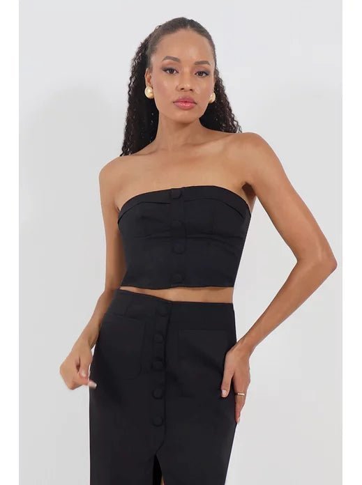 Cropped Botões Preto