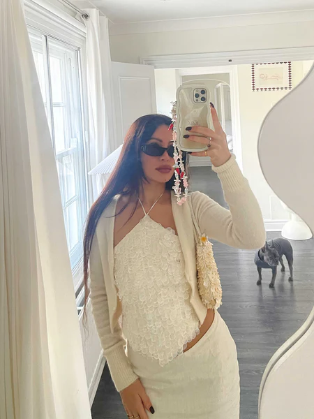 Top de alcinha ~ Madrepérola com miçangas